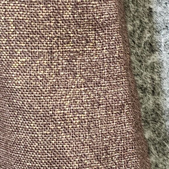 Tahari Linen Dress Womens Size 4 Bronze Metallic Knee Length Party Dress  Ruffle - Picture 5 of 16